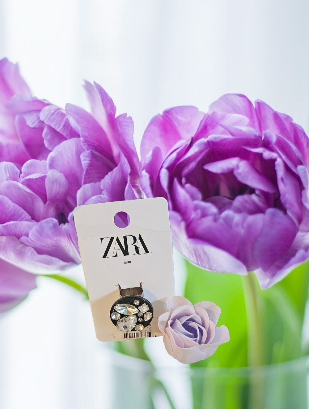 NWT ZARA JEWEL METAL ADJUSTABLE RING  SILVER-TONE